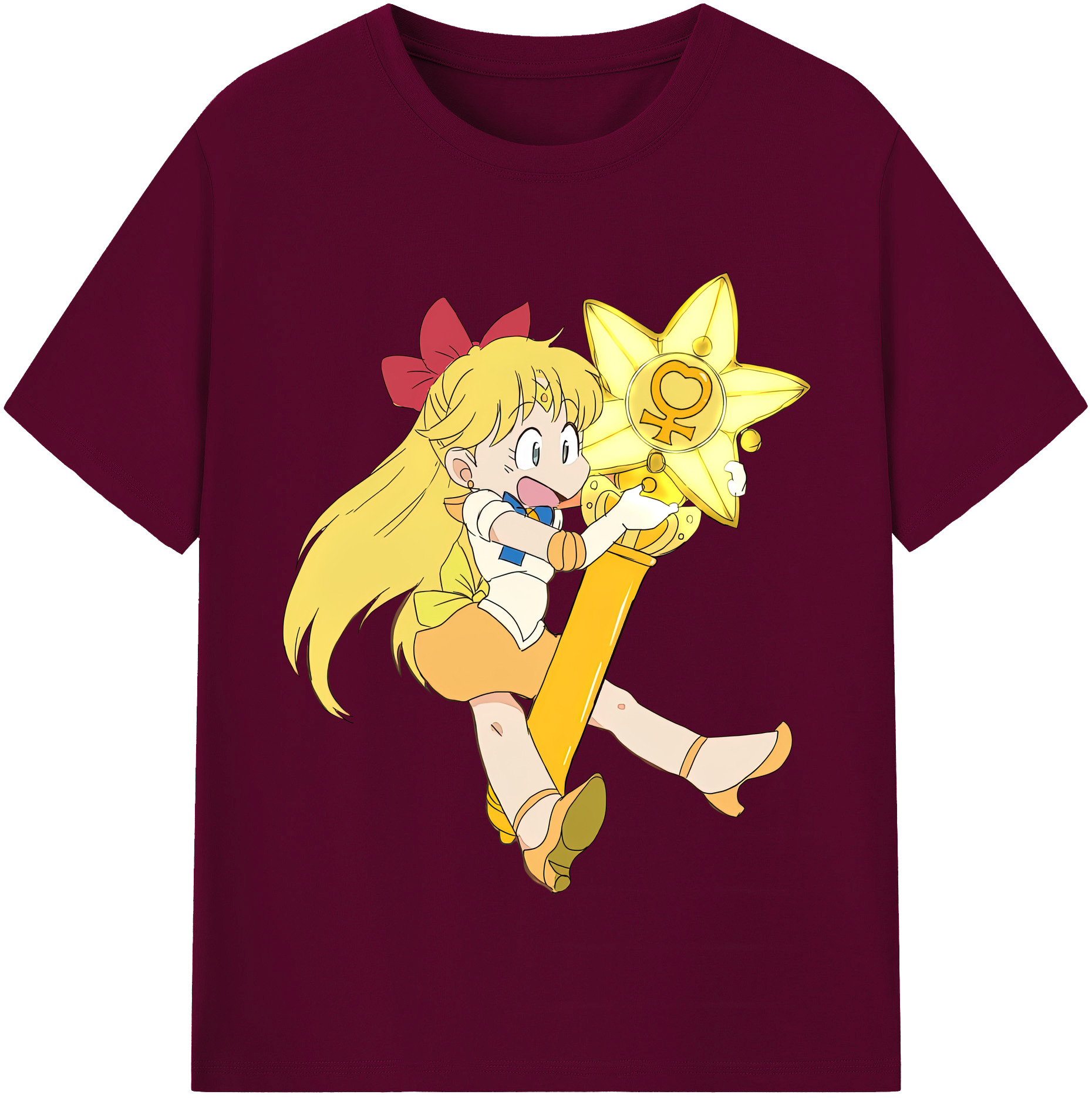 （画像用） 美少女戦士セーラームーン 愛野 美奈子 あいの みなこ Sailor Moon Aino Minako レディースカジュアルプリントTシャツ（綿100％）